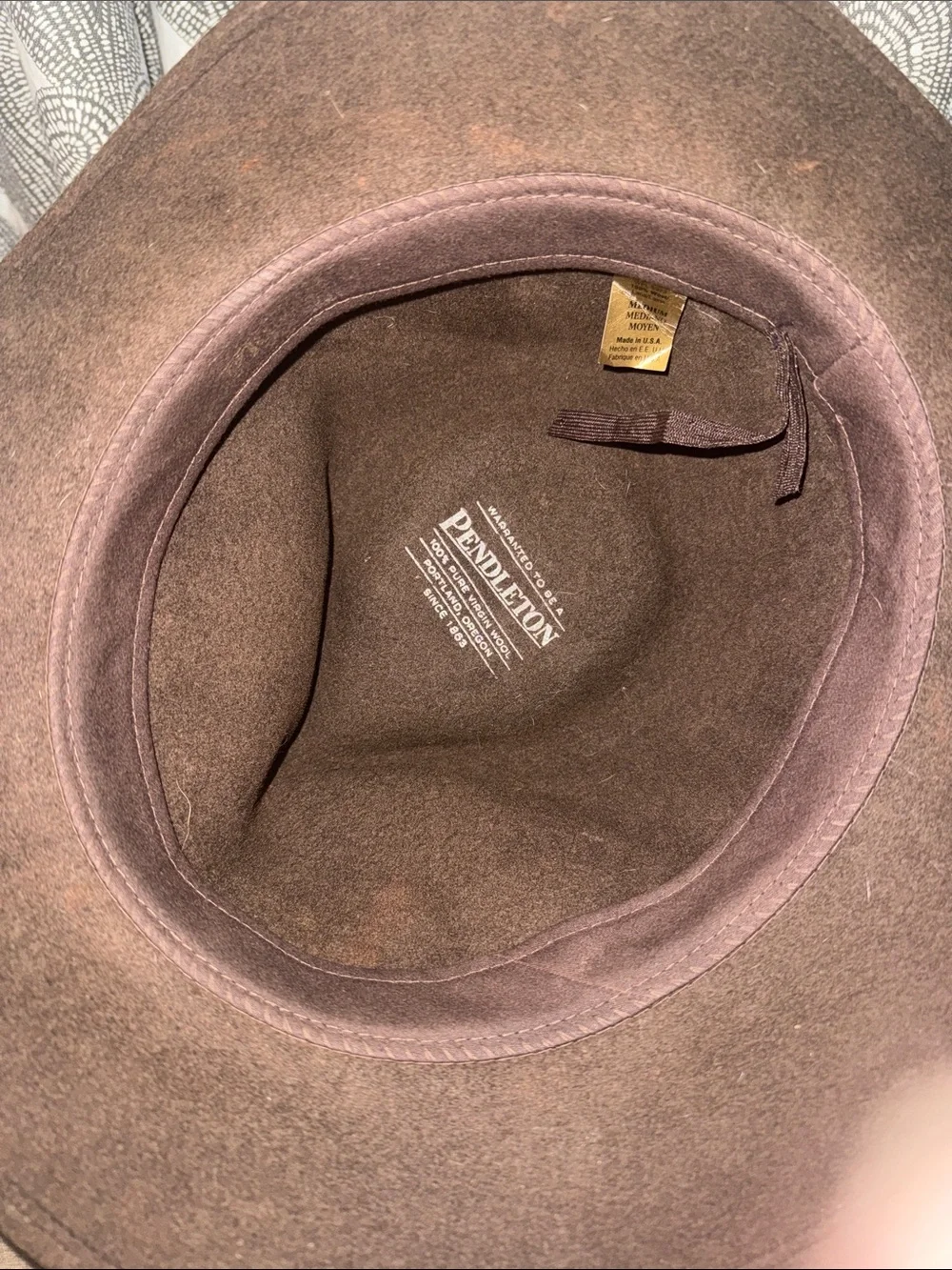 Vintage Pendleton 100% Virgin Wool Fedora Hat - Brown, Size Medium - Made in USA